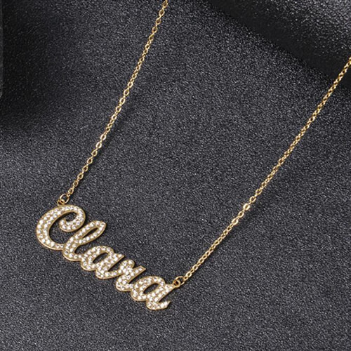 personalised stainless steel jewellery suppliers wholesale personalized diamante name necklace gold diamond manufacturers
